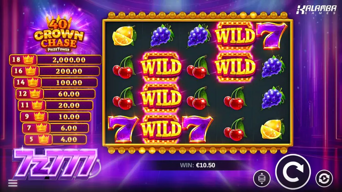 40 Crown Chase PrizeTower স্লট গেমের রাজকীয় থিম এবং প্রতীকসমূহ
